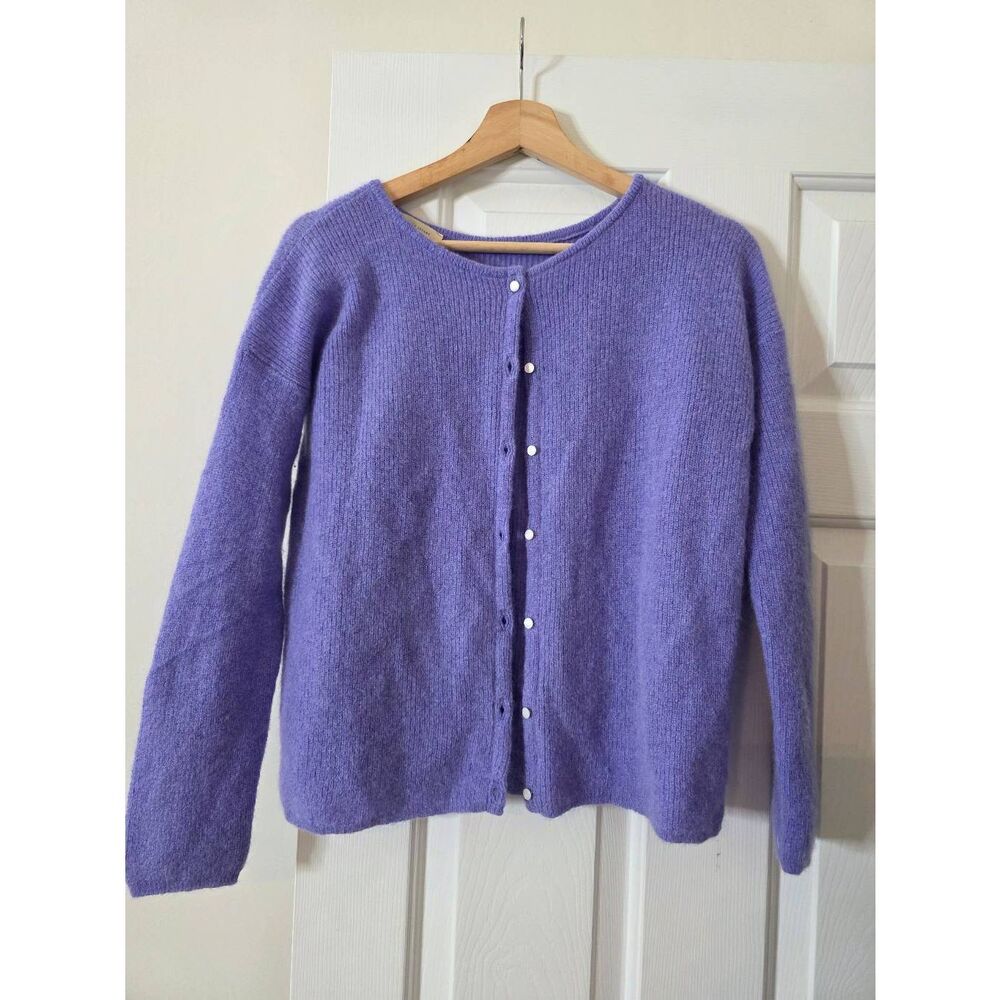 Sezane Violet Purple Mohair/Alpaca Blend Cardigan XS